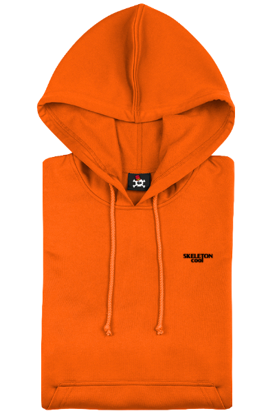Sudadera niño Capucha SKELETON COOL NARANJA ok